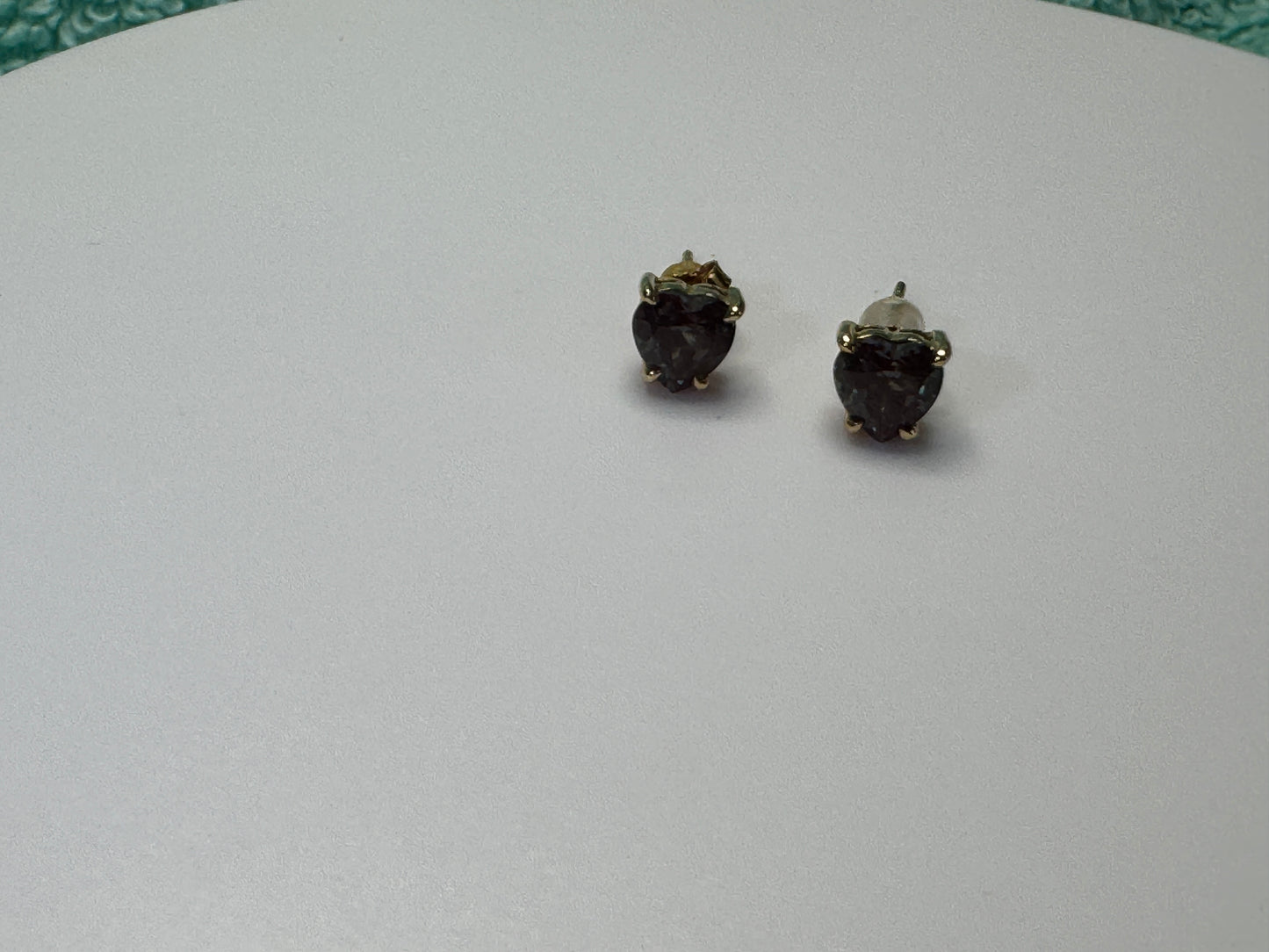 Stunning Heart Shape Lab Alexandrite Gold Earrings