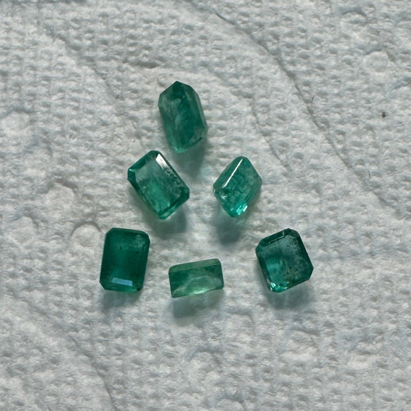 6 Stone Emerald Gemstone Parcel (Cushion + Emerald Cuts)