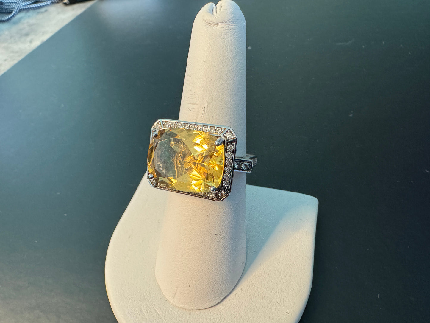 Showpiece Citrine Estate Ring in Sterling Silver