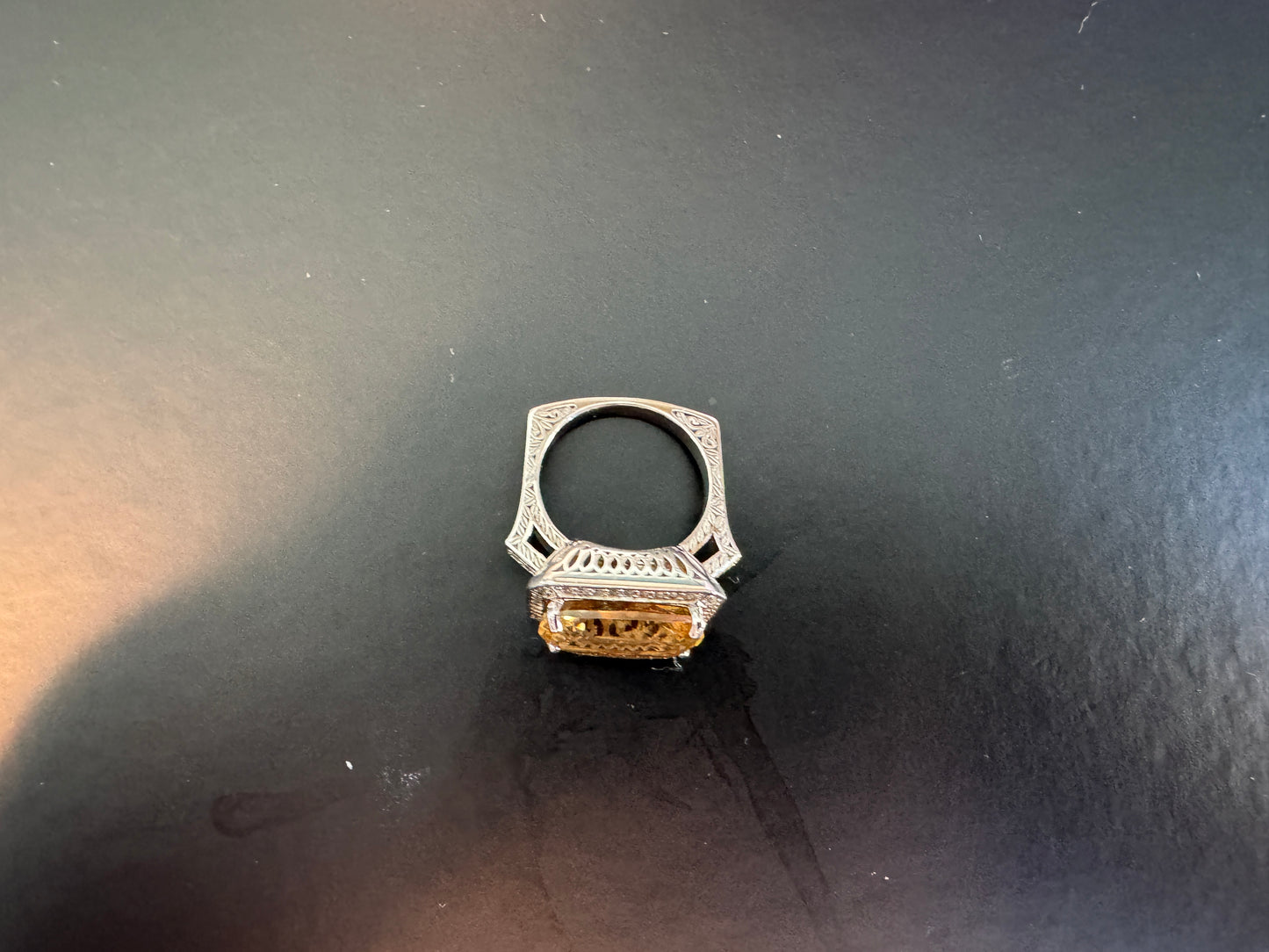 Showpiece Citrine Estate Ring in Sterling Silver