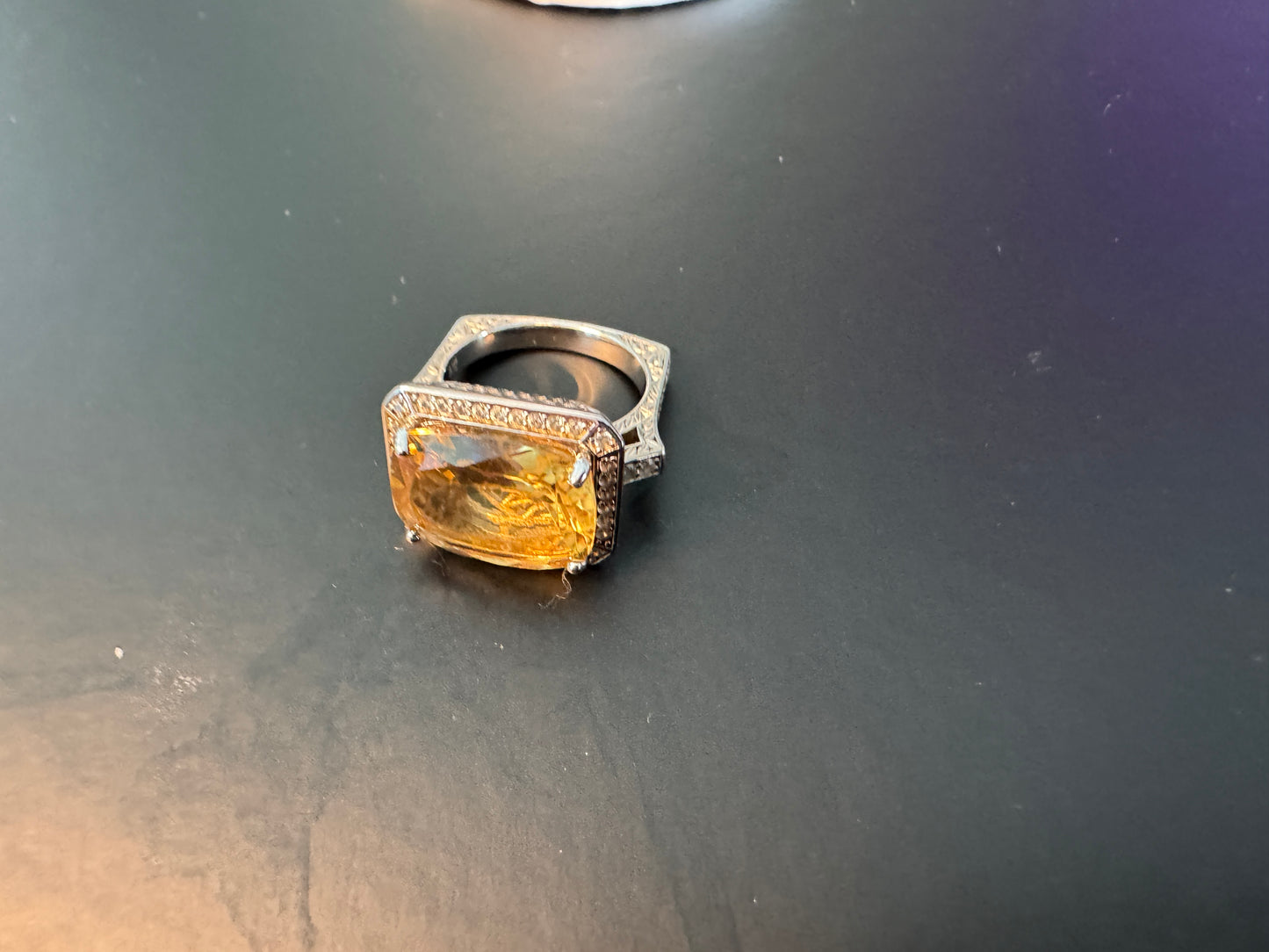 Showpiece Citrine Estate Ring in Sterling Silver