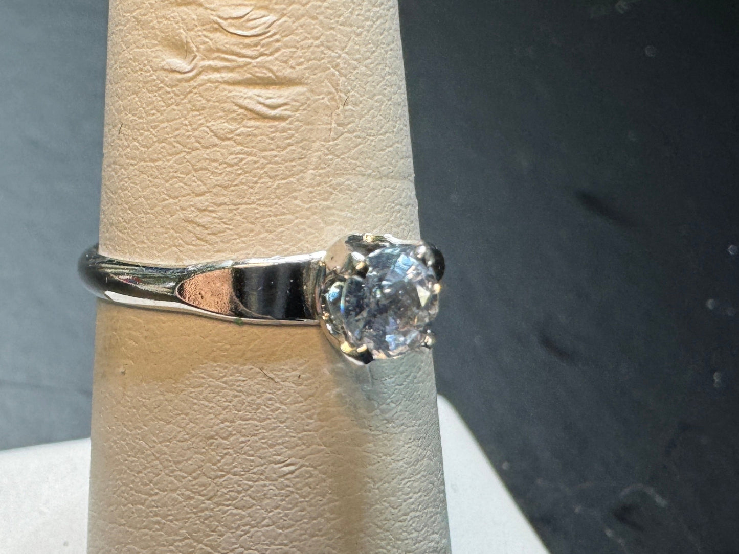 Light Blue Solitaire Sapphire Ring in Sterling Silver (0.5 ct, Size 6)