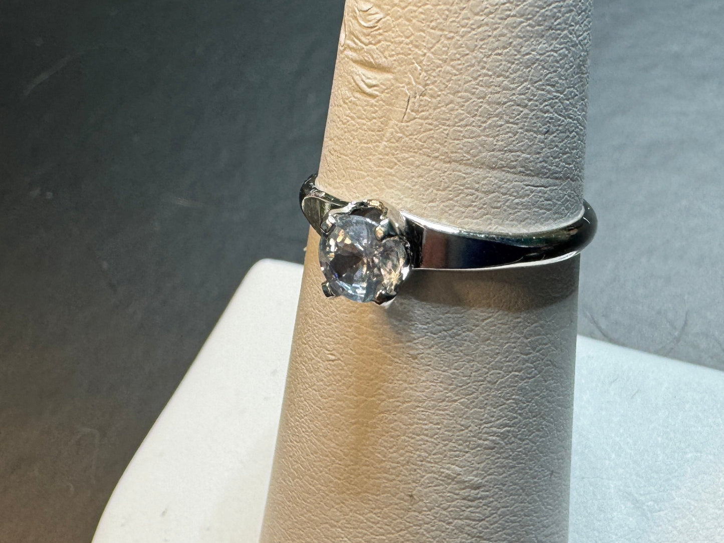 Light Blue Solitaire Sapphire Ring in Sterling Silver (0.5 ct, Size 6)