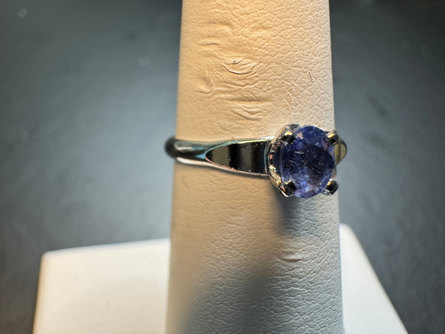1/3 ct Blue Sapphire Solitaire Ring in Silver