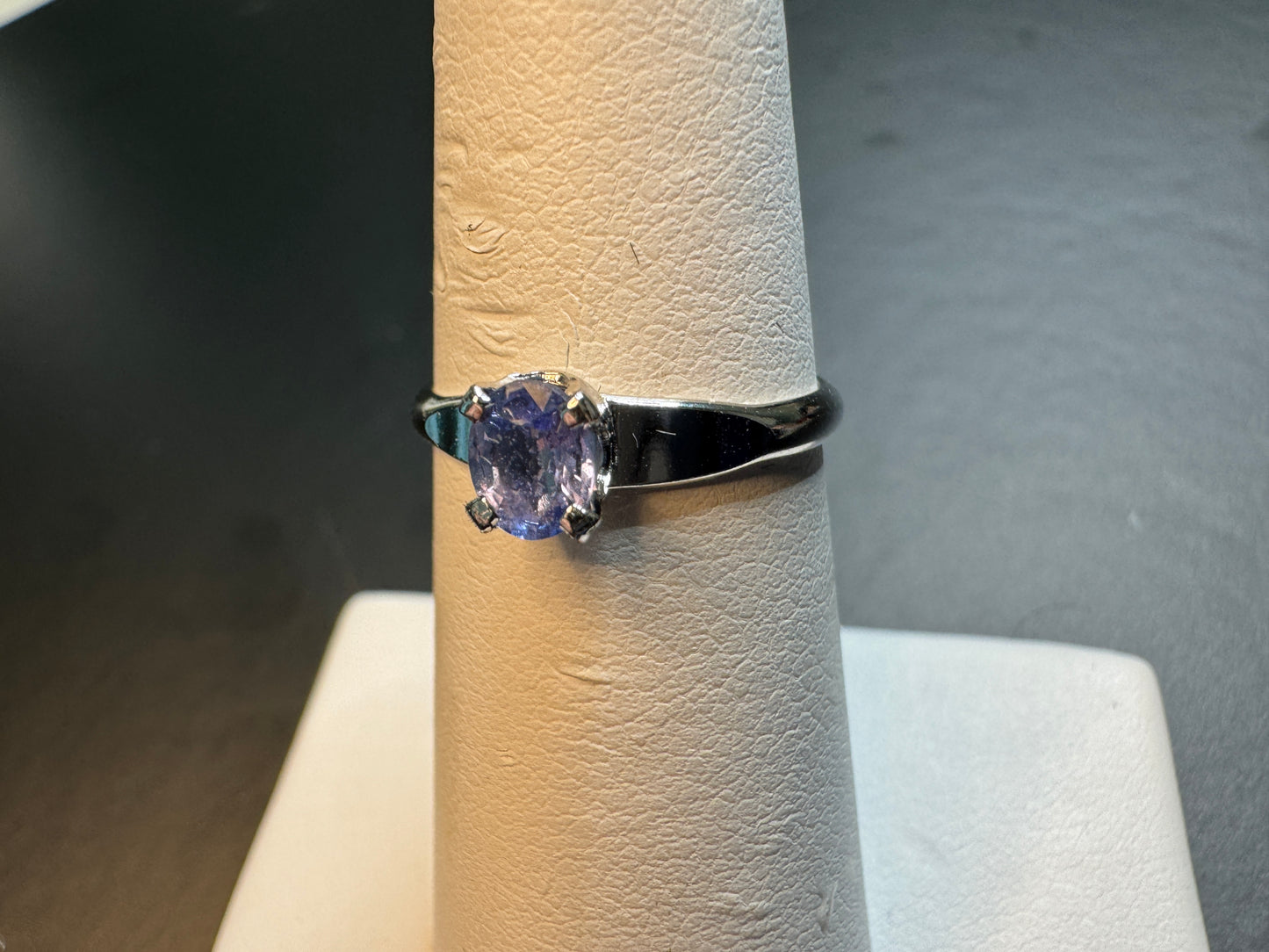 1/3 ct Blue Sapphire Solitaire Ring in Silver