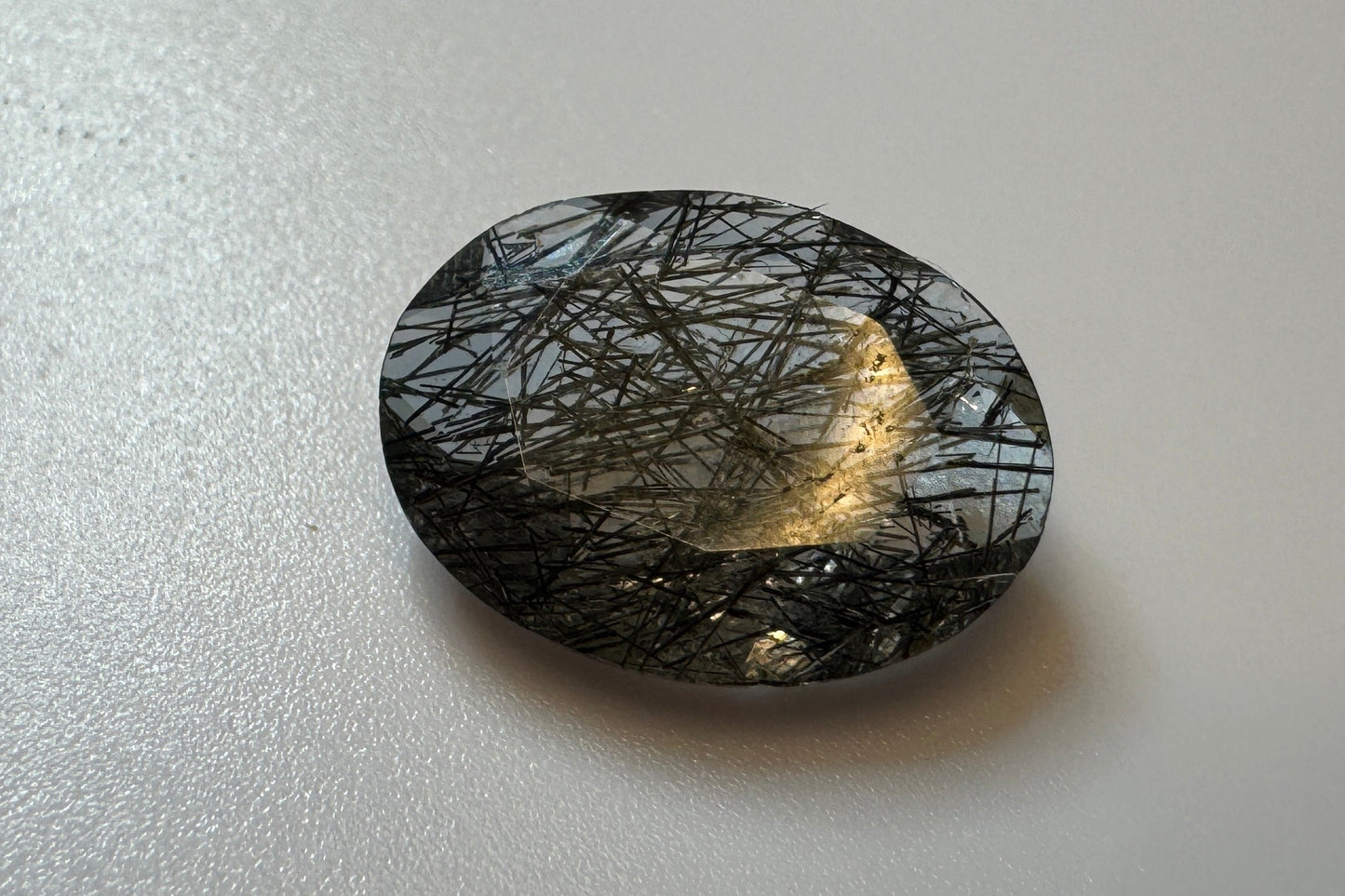 Oval Cut Black Rutilated Quartz Gemstone 16x12