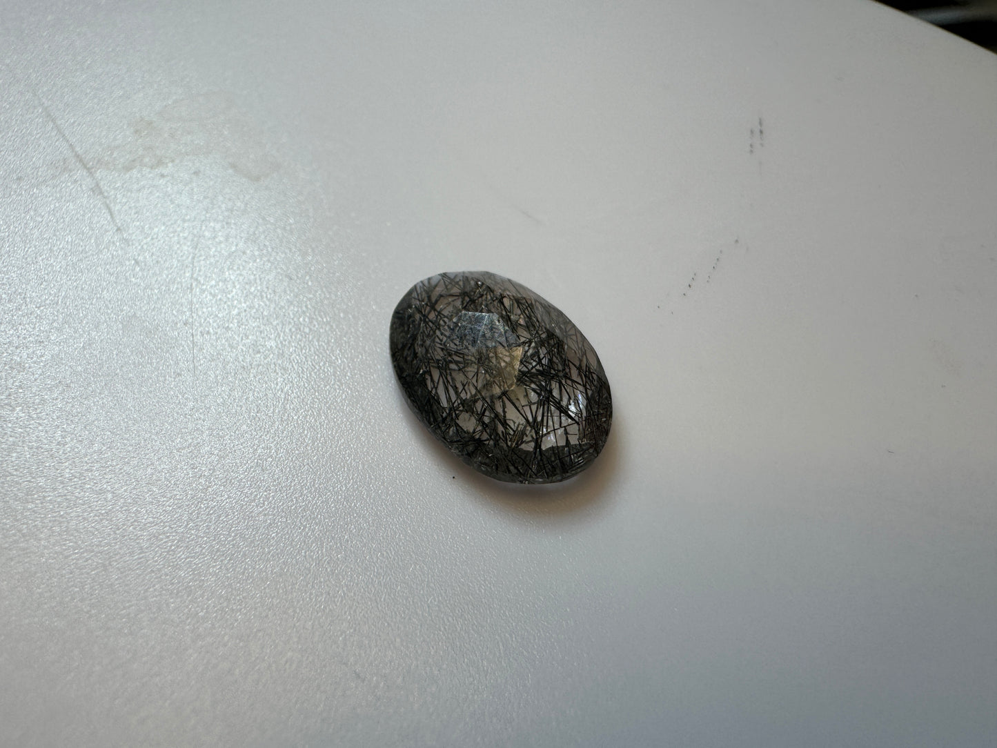 Oval Cut Black Rutilated Quartz Gemstone 16x12