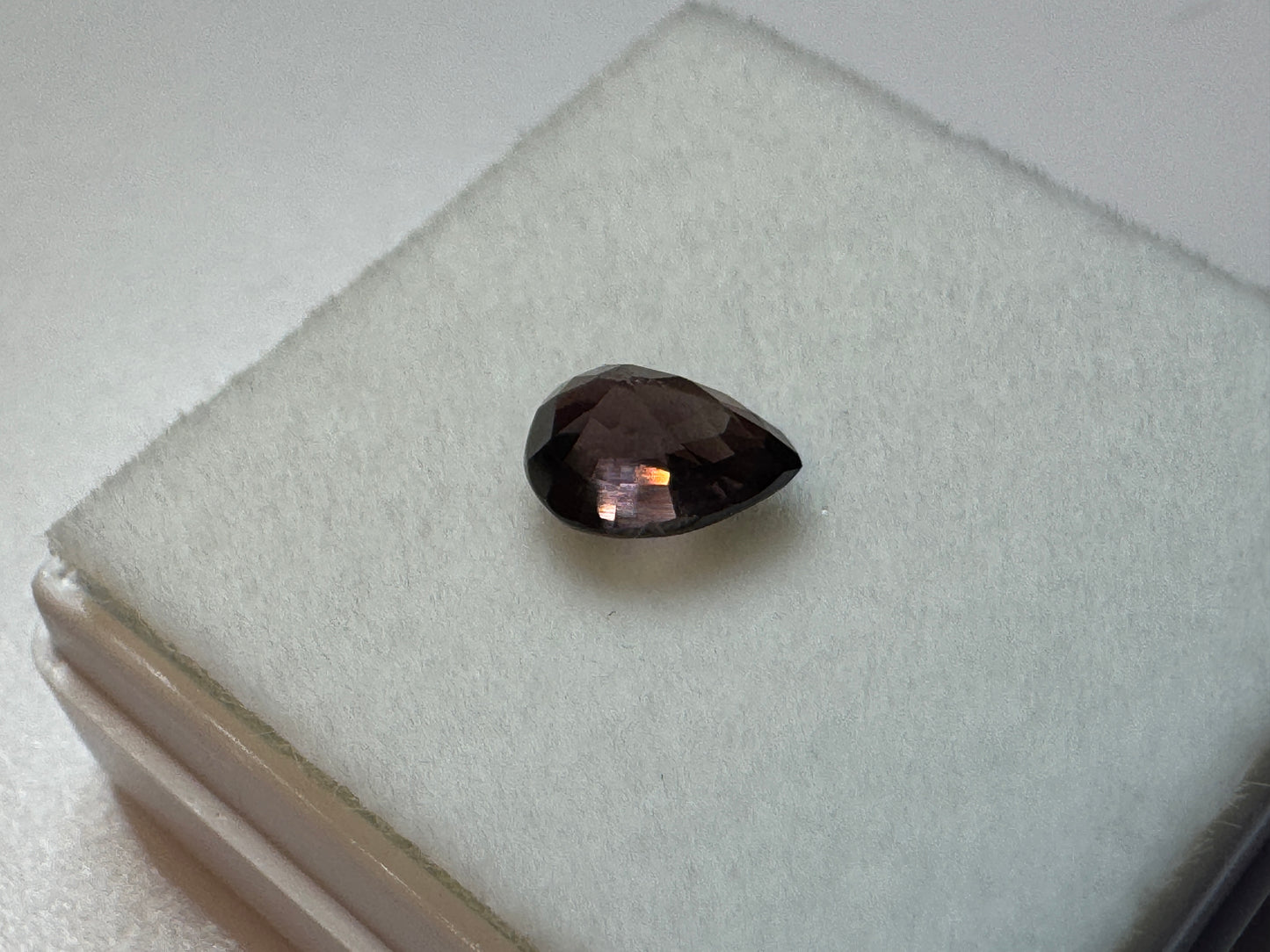 Pink and Purple Color Change Teardrop Shape Spinel (7x5mm, 1.1 carats)