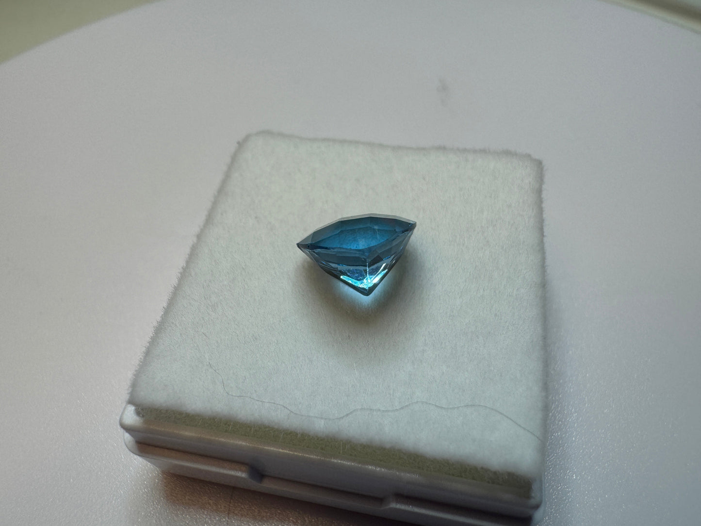 Swiss Blue Topaz in a Stunning Checkerboard Trillion Cut (8 x 8mm, 2.25 carats)
