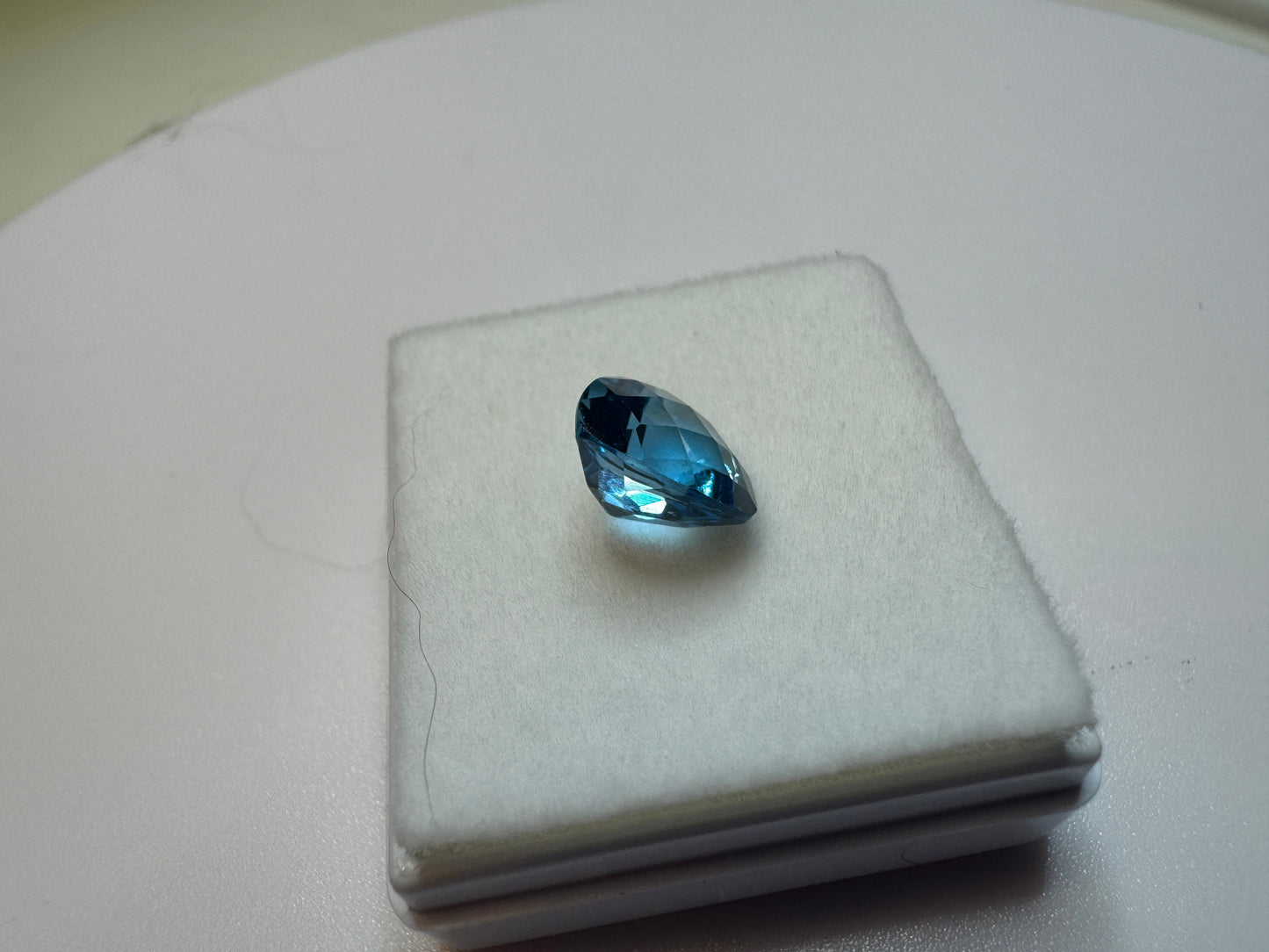 Swiss Blue Topaz in a Stunning Checkerboard Trillion Cut (8 x 8mm, 2.25 carats)