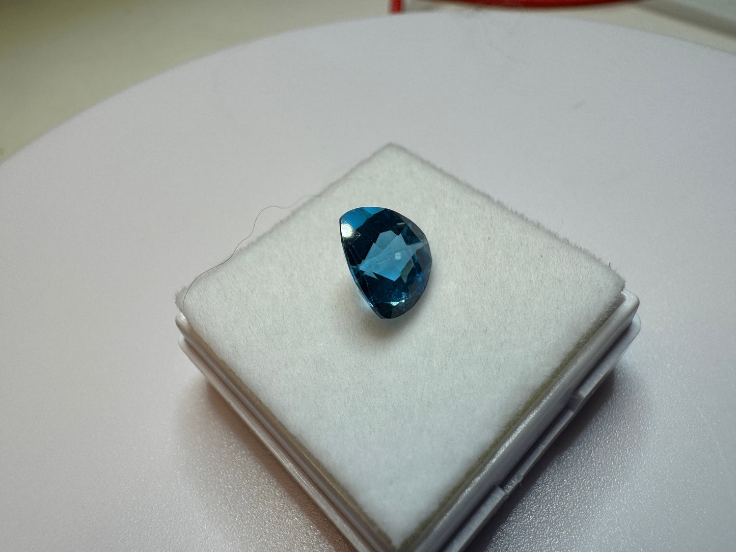 Swiss Blue Topaz in a Stunning Checkerboard Trillion Cut (8 x 8mm, 2.25 carats)
