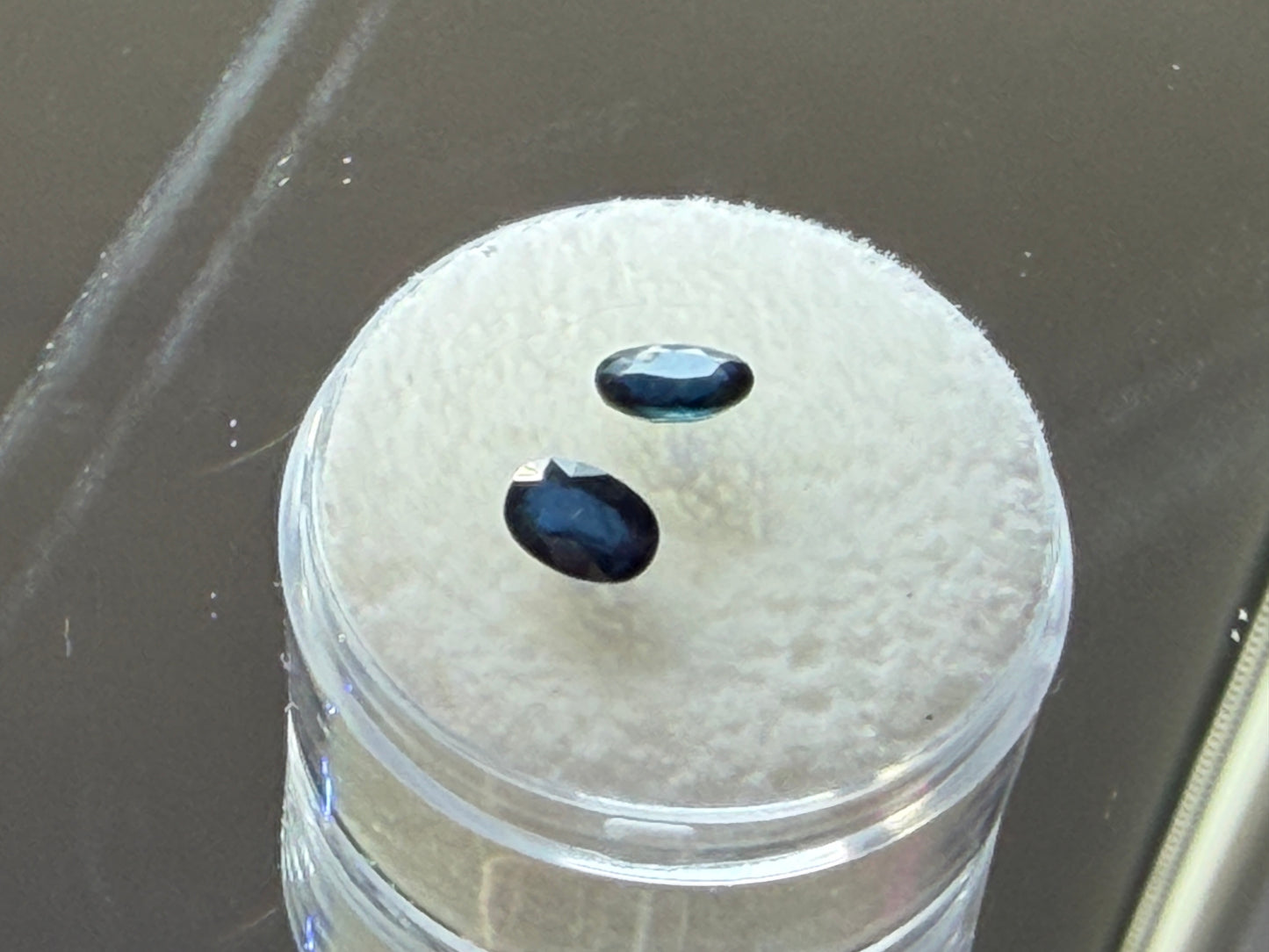 1.20ct Natural Blue Sapphire Matching Pair – 6x4mm Oval Faceted Gemstones for Earrings