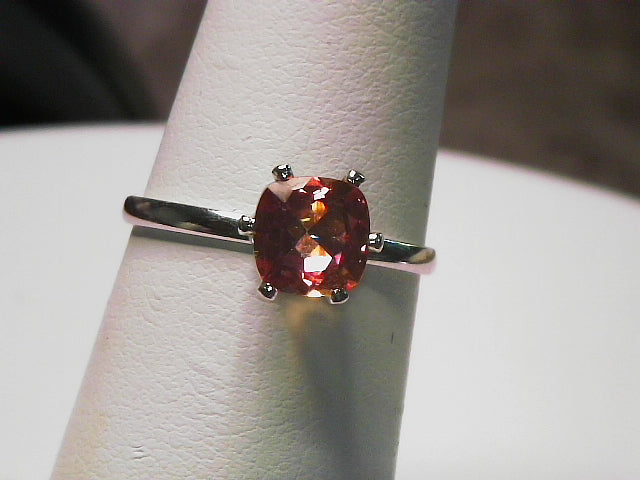 Rich and Beautiful Peach Topaz Ring (Size 5)