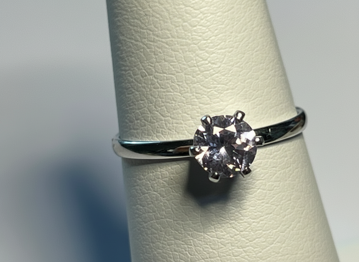 1/3ct Natural Tanzanite Ring – Round Tanzanite in Sterling Silver, Size 5