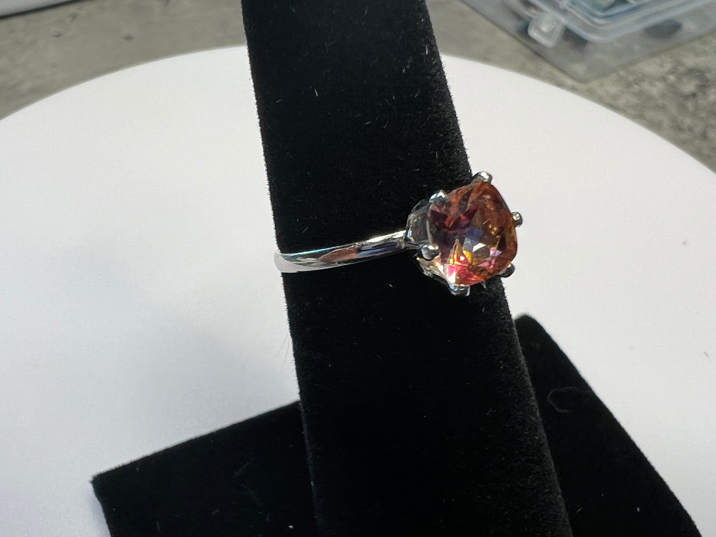 Peach Topaz Solitaire Ring (0.75ct)