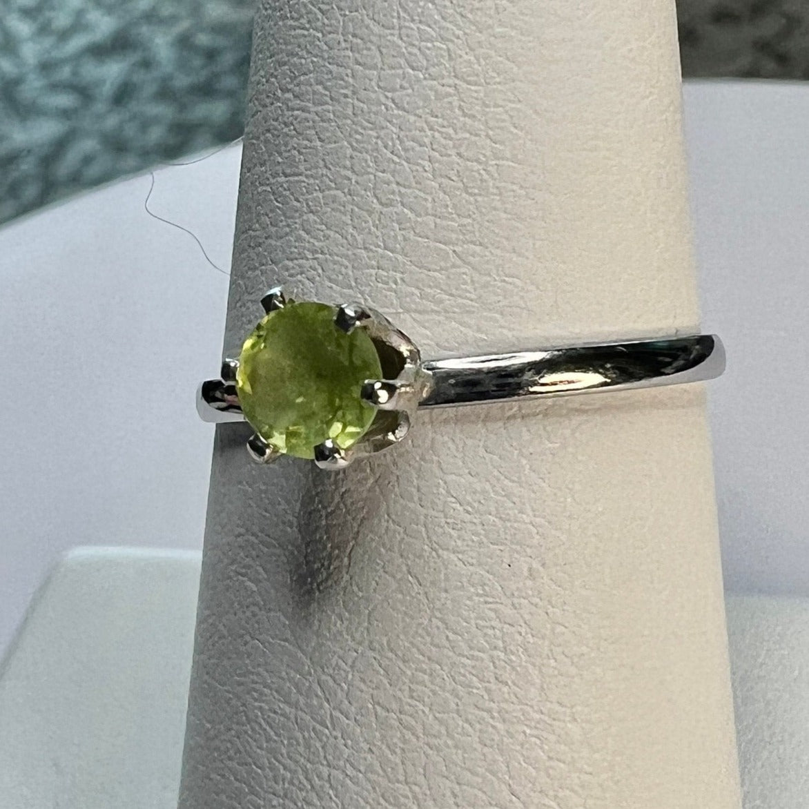 0.5 carat Peridot Solitaire Ring - (August Birthstone)