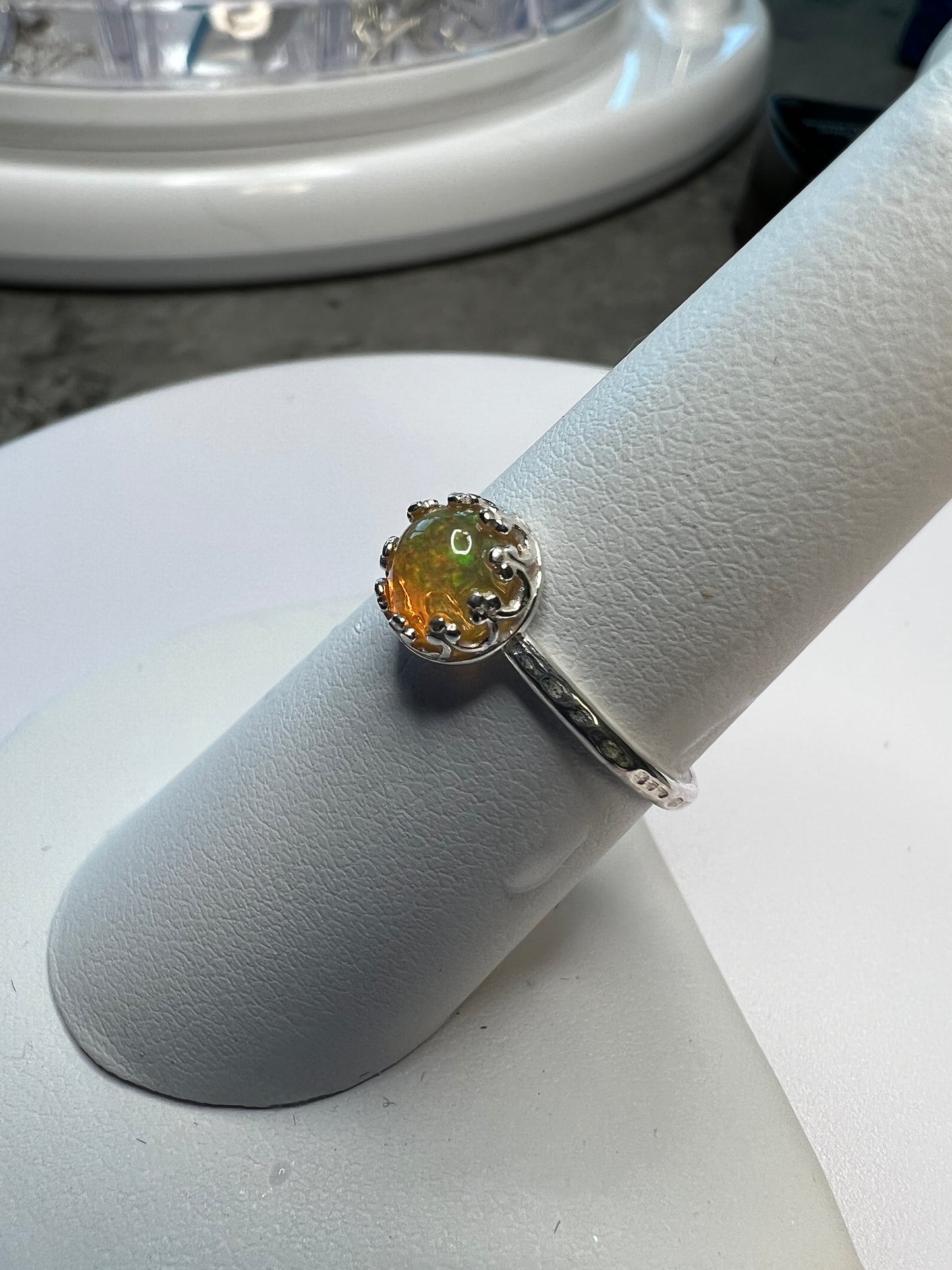 Unique AAA Quality Ethiopian Opal Ring in Sterling Silver - Great Play of Color!