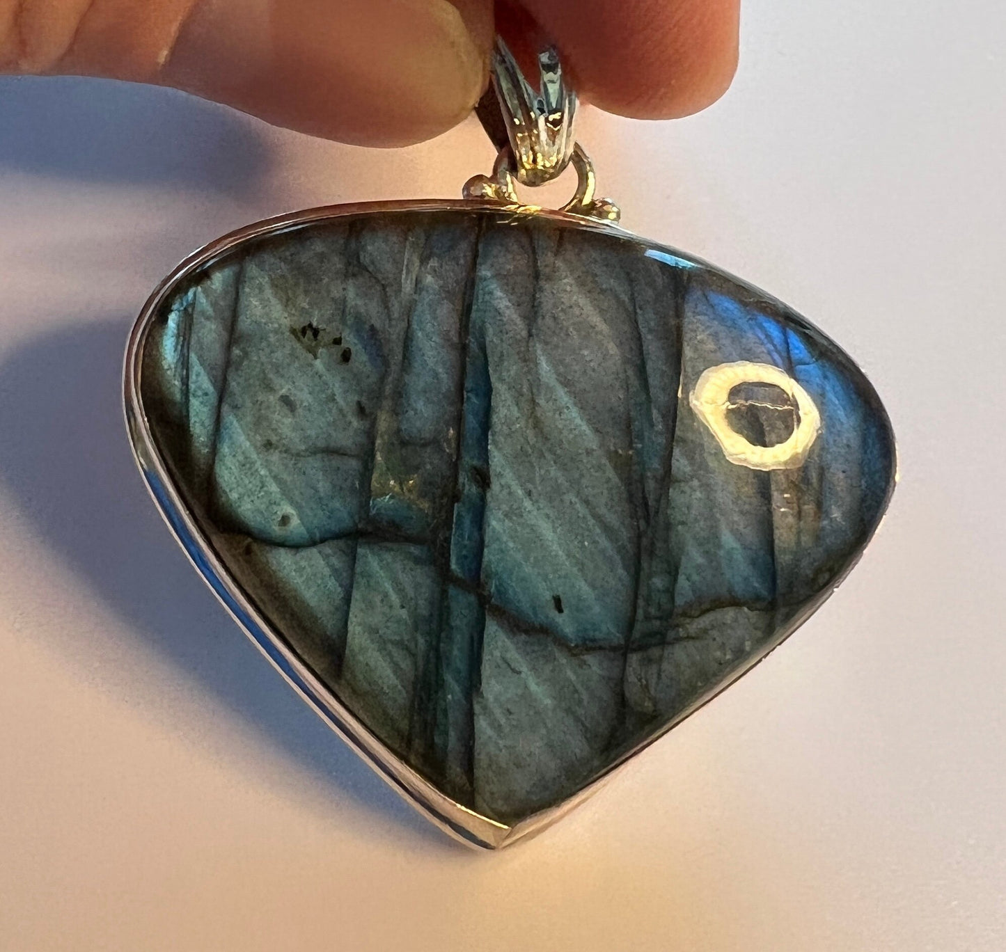 Labradorite Pendant - Bright Flashes of Blue & Yellow