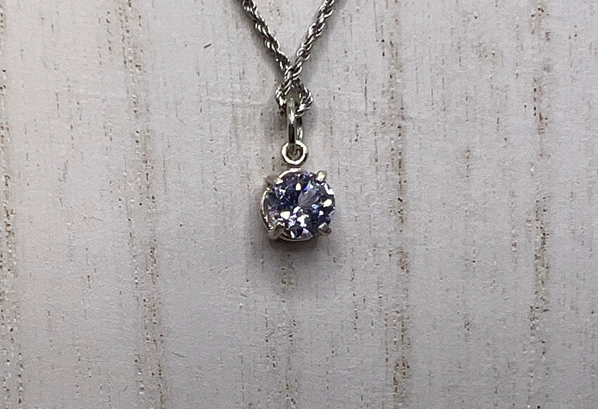 Stunning 1.3ct Tanzanite Pendant w/ 24" Sterling Silver Chain