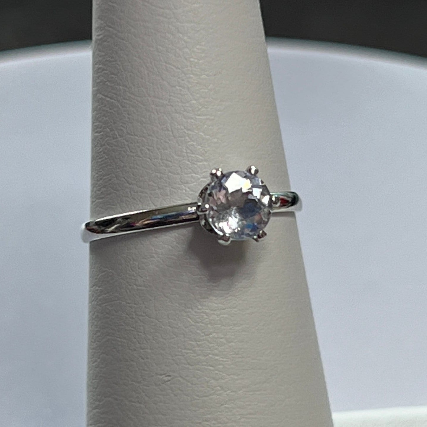 Cute Little Light Blue Tanzanite Ring in Sterling Silver (Size 5)