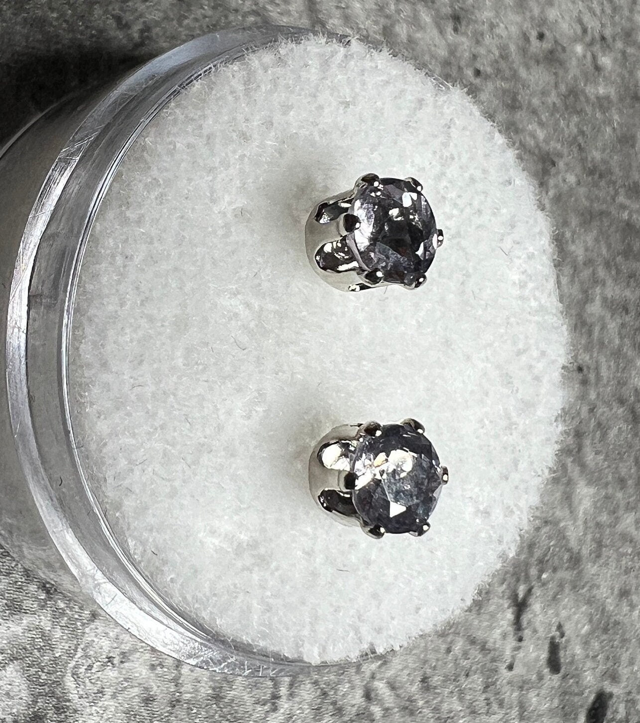 Light Blue & Purple Round Tanzanite 6-Prong Stud Earrings in Sterling Silver (2/3 total carat weight!)