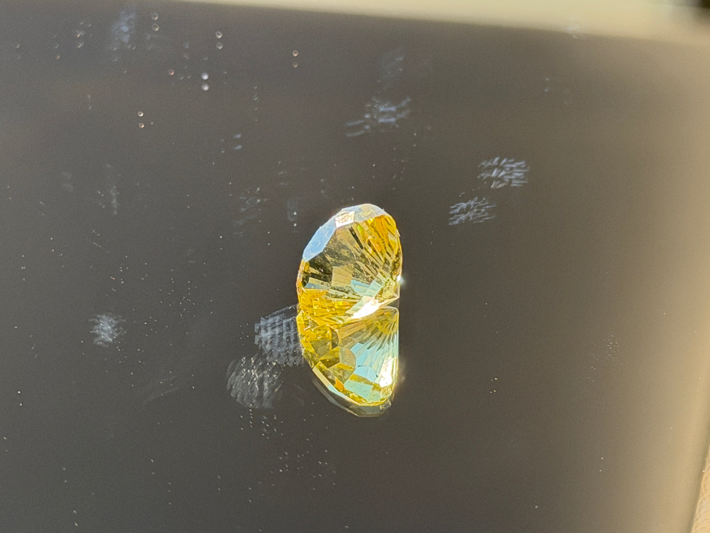 Round Fancy Cut Citrine Gemstone  (4.4 carats, ~10mm)