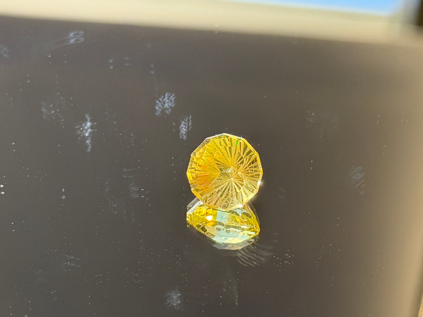 Round Fancy Cut Citrine Gemstone  (4.4 carats, ~10mm)