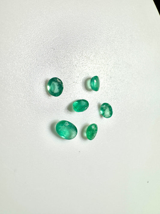 6 Emerald Gemstone Parcel (Oval Cuts)
