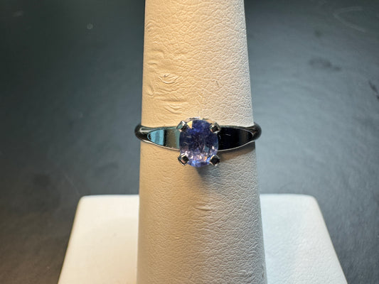 1/3 ct Blue Sapphire Solitaire Ring in Silver