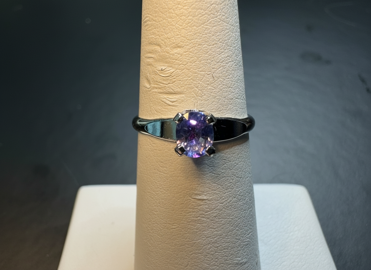 1/3ct Natural Blue Sapphire Solitaire Ring in Sterling Silver – Classic Round Cut, Size Selectable