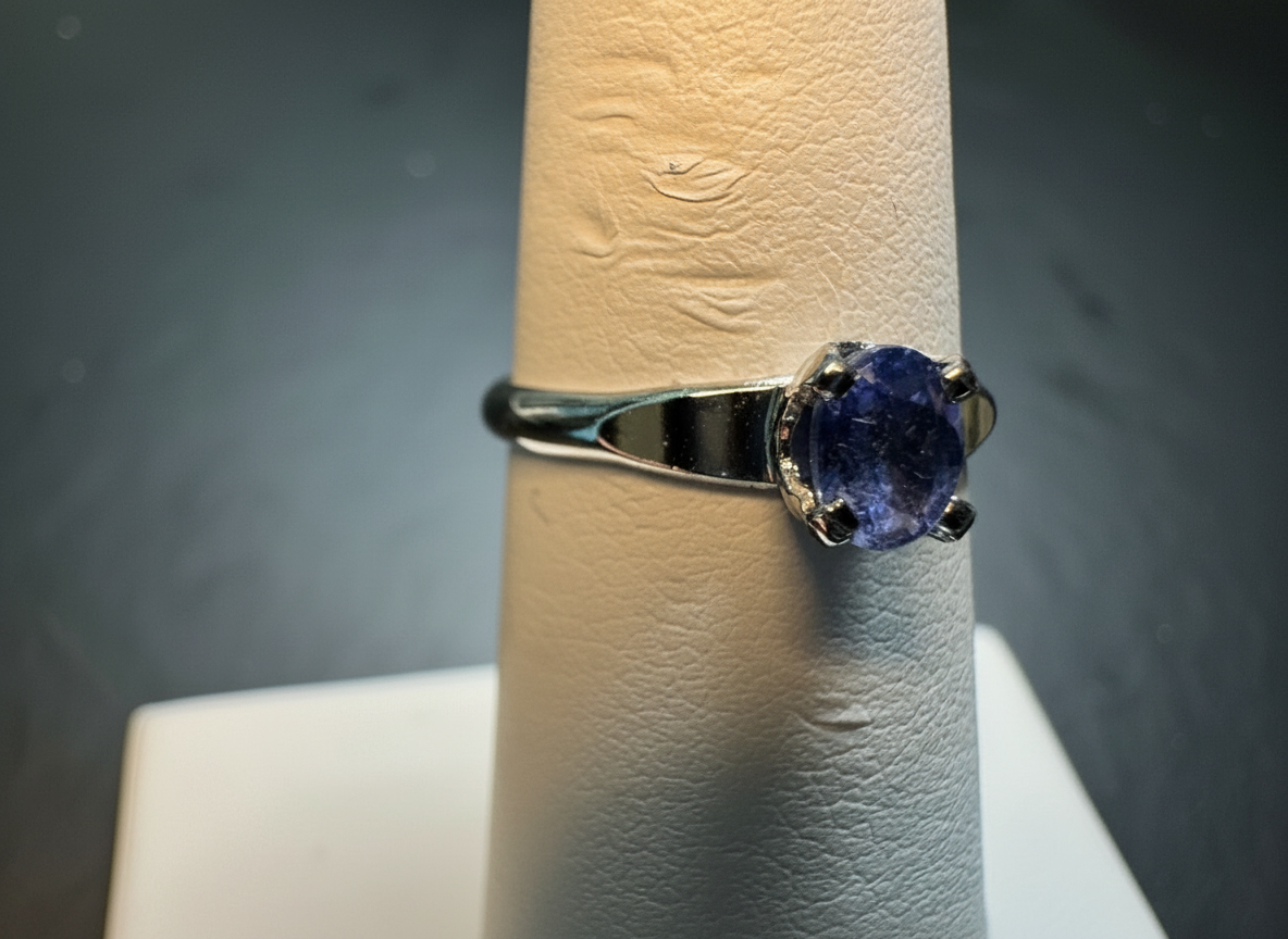1/3ct Natural Blue Sapphire Solitaire Ring in Sterling Silver – Classic Round Cut, Size Selectable