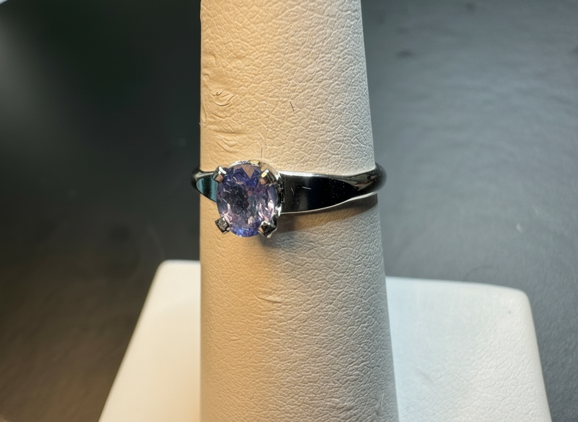 1/3ct Natural Blue Sapphire Solitaire Ring in Sterling Silver – Classic Round Cut, Size Selectable