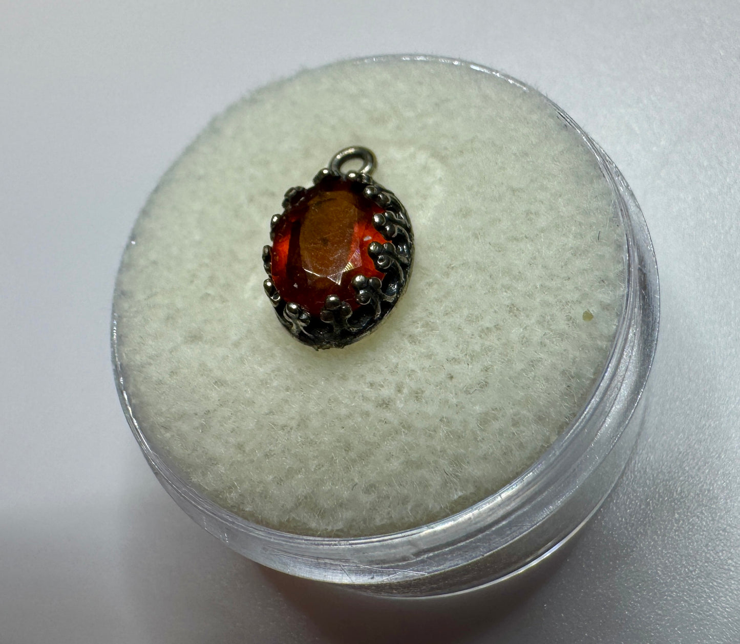 Red Garnet Antique Silver Pendant