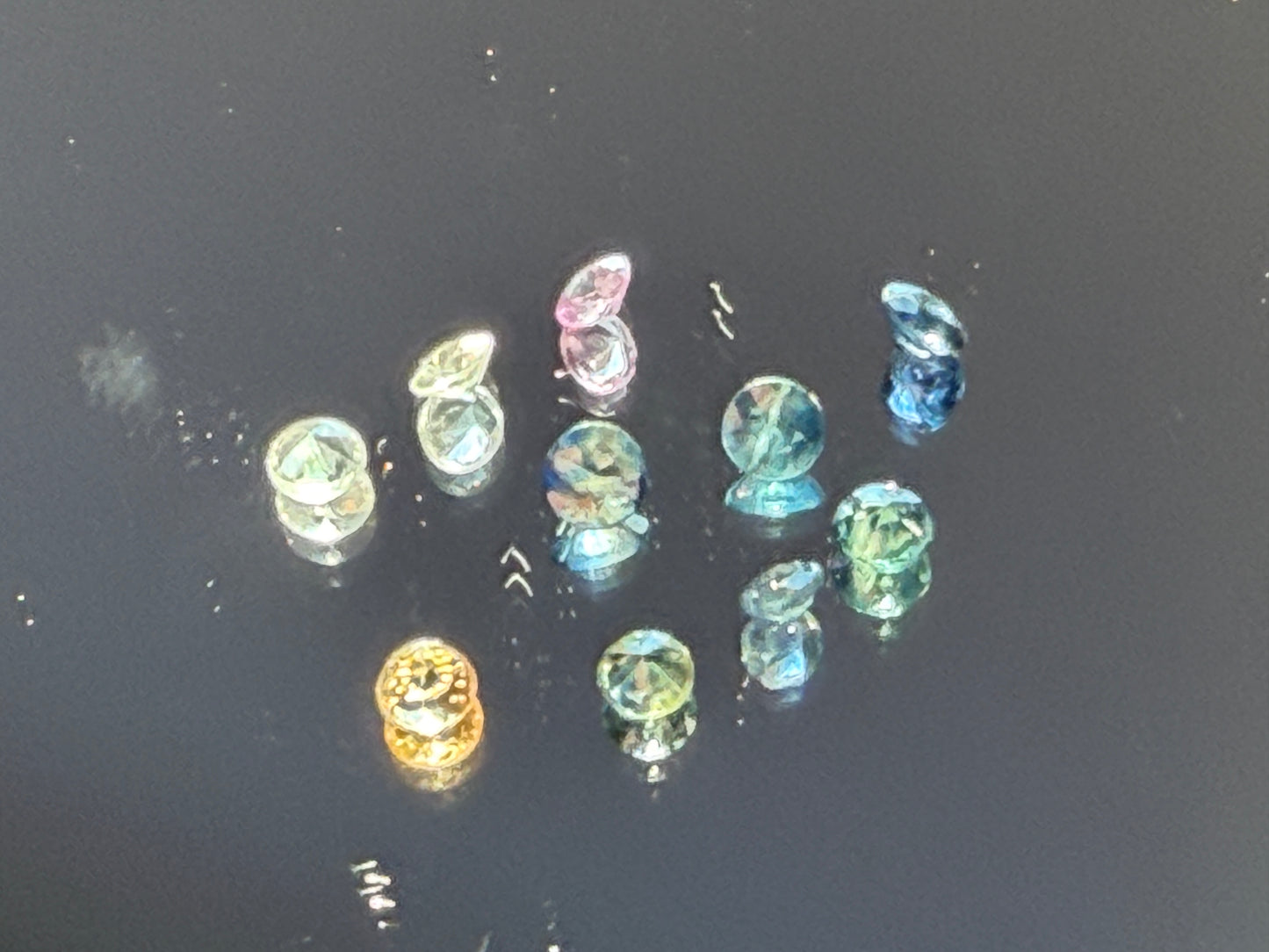 Multicolor Sapphire Parcel w/ 10 Round 3mm Sapphires (Blues, Greens and More!)