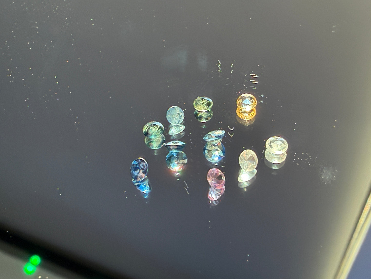 Multicolor Sapphire Parcel w/ 10 Round 3mm Sapphires (Blues, Greens and More!)