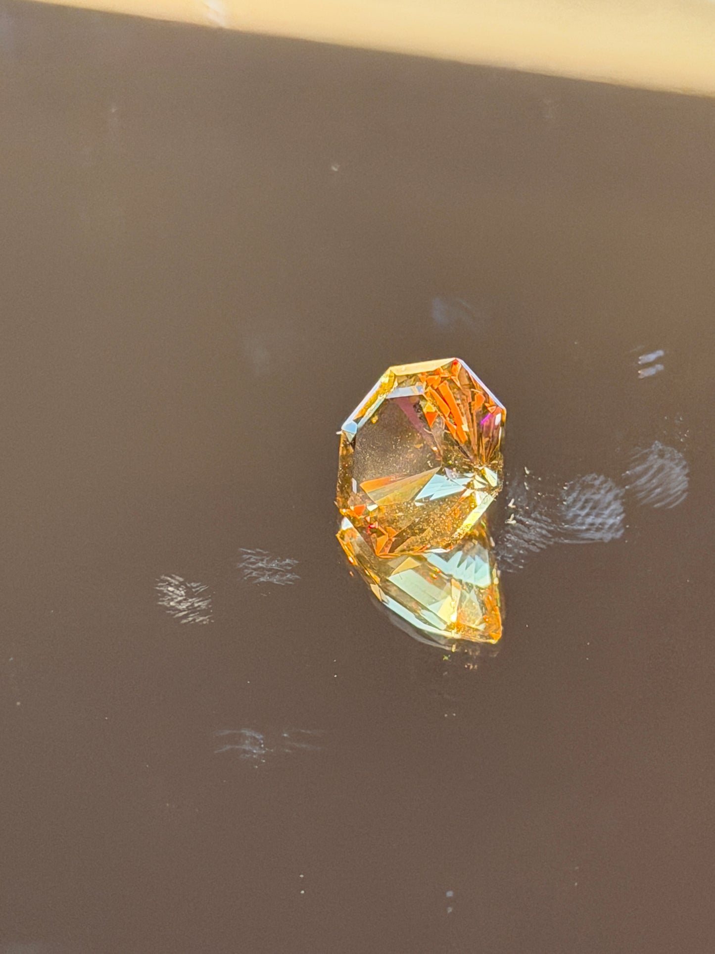 Octagonal Fancy Cut Citrine Gemstone  (6.25 carats, ~12mm)