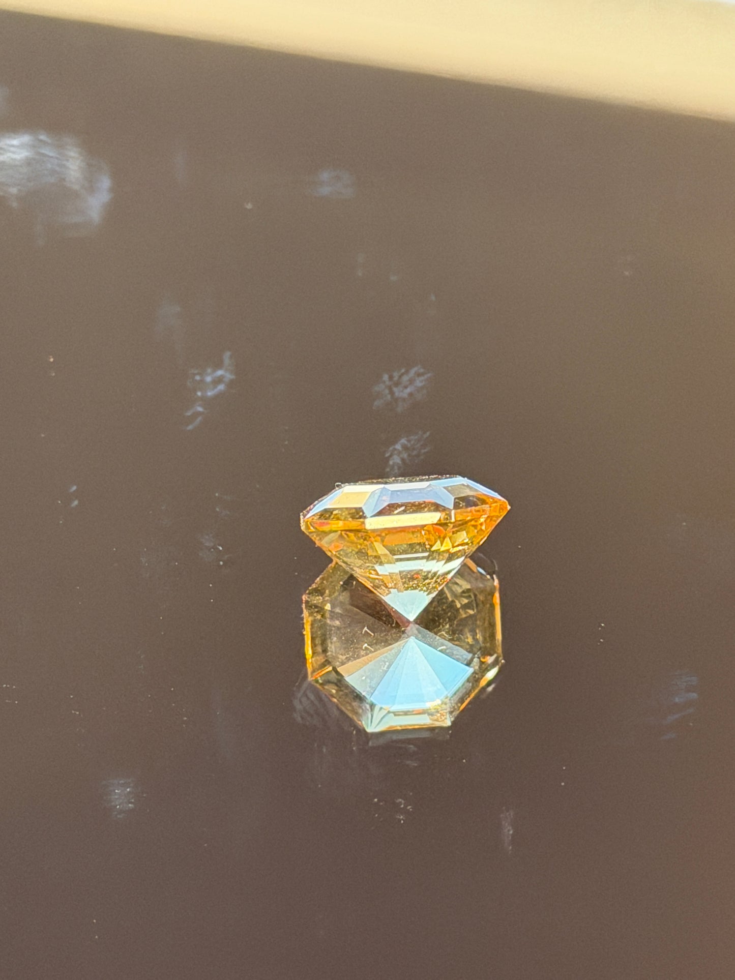 Octagonal Fancy Cut Citrine Gemstone  (6.25 carats, ~12mm)