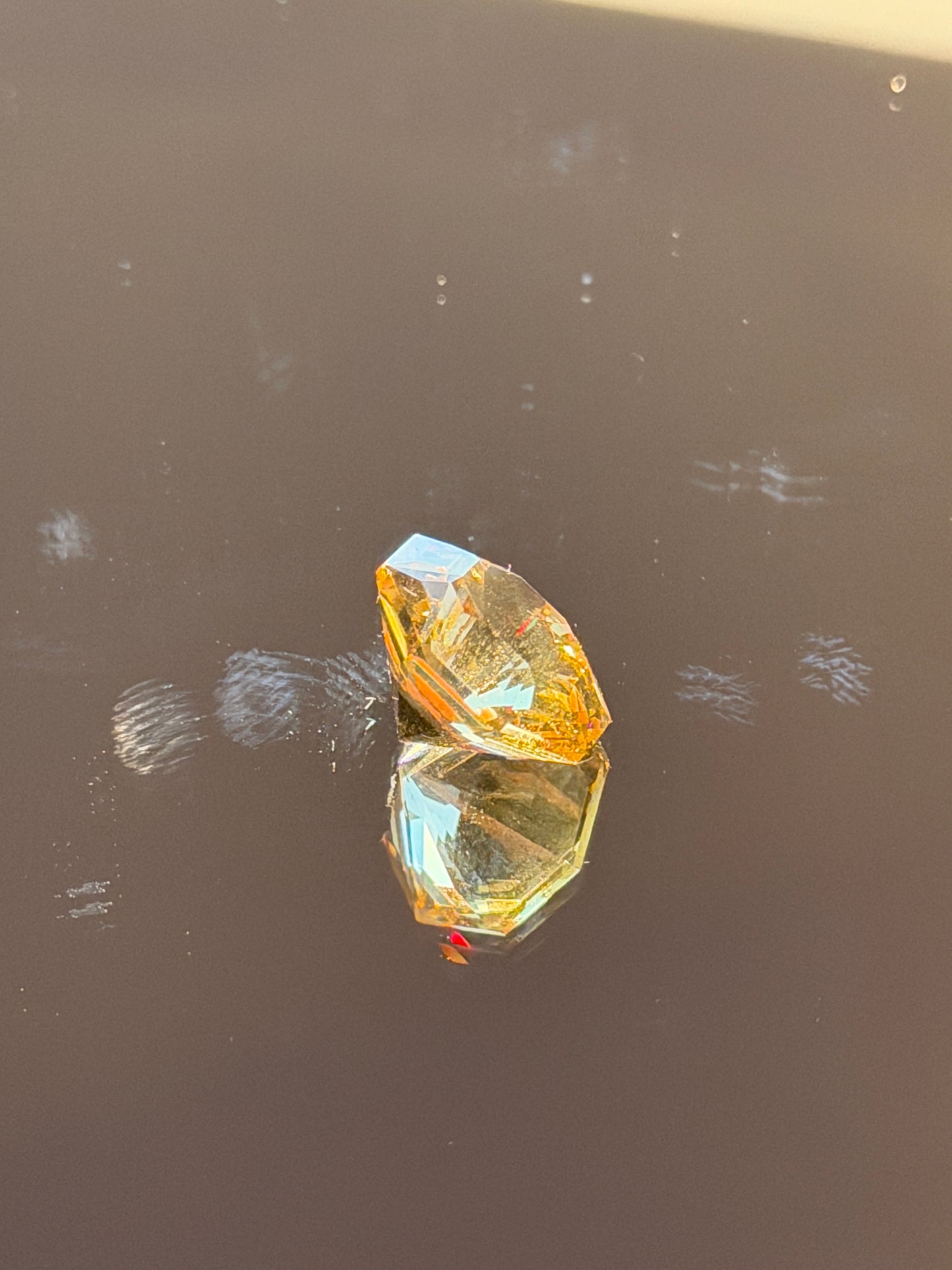 Octagonal Fancy Cut Citrine Gemstone  (6.25 carats, ~12mm)