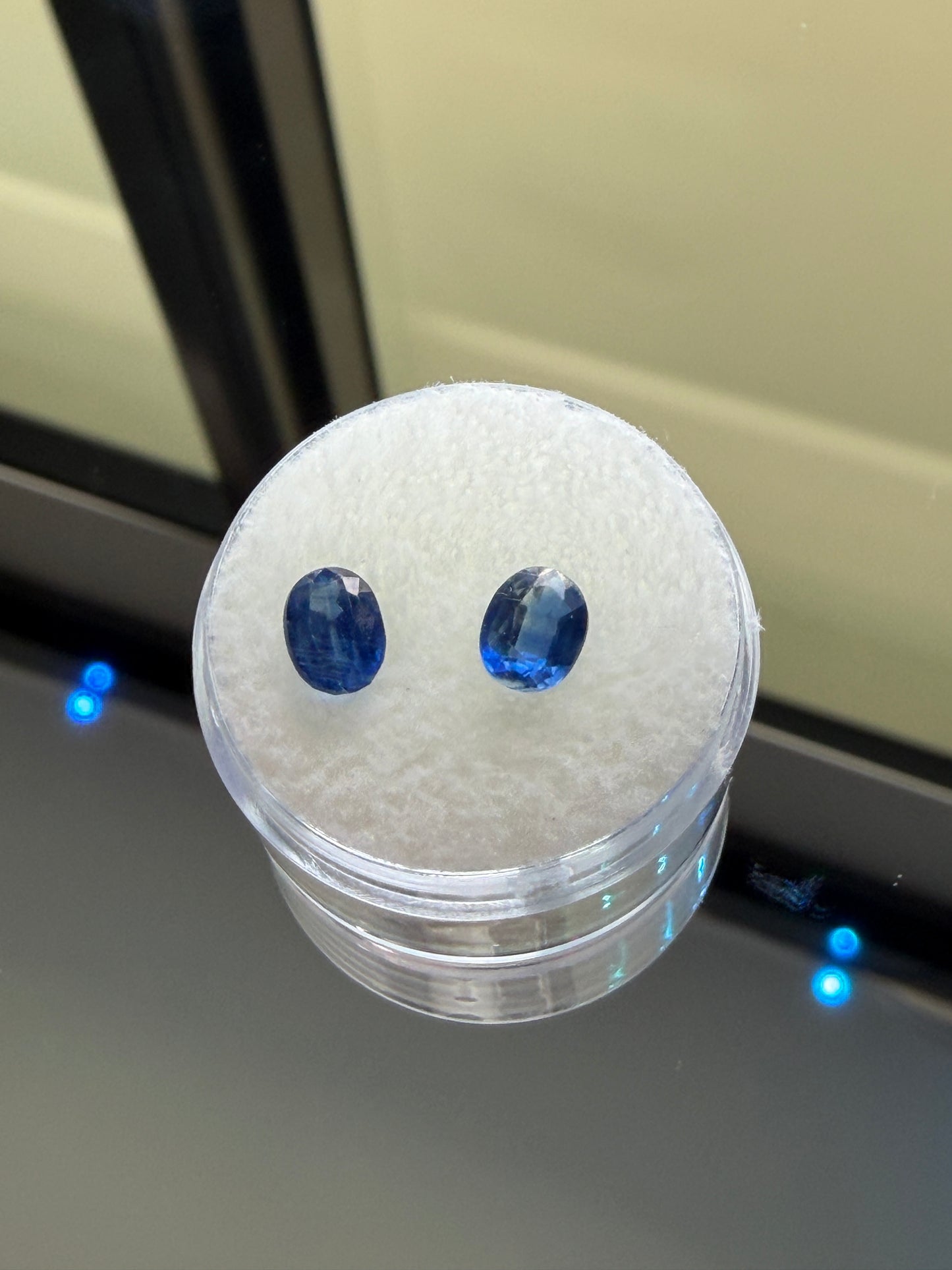 2.10ct Natural Blue Kyanite Matching Pair – 7x5mm Oval Faceted Gemstones for Earrings