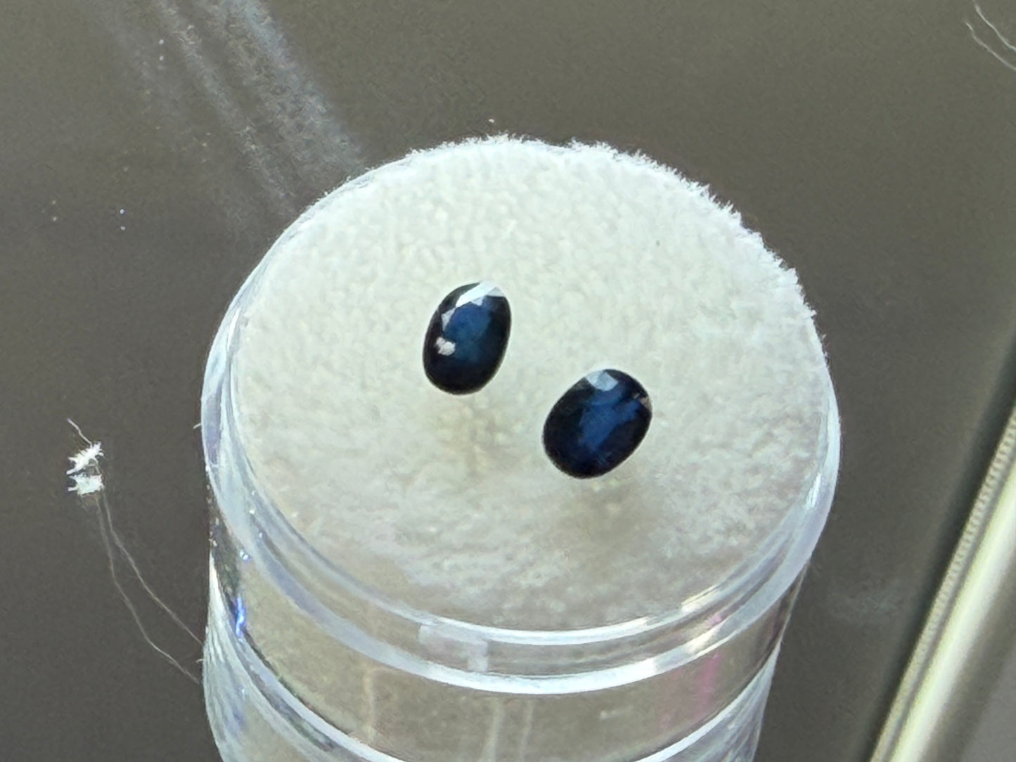 1.20ct Natural Blue Sapphire Matching Pair – 6x4mm Oval Faceted Gemstones for Earrings