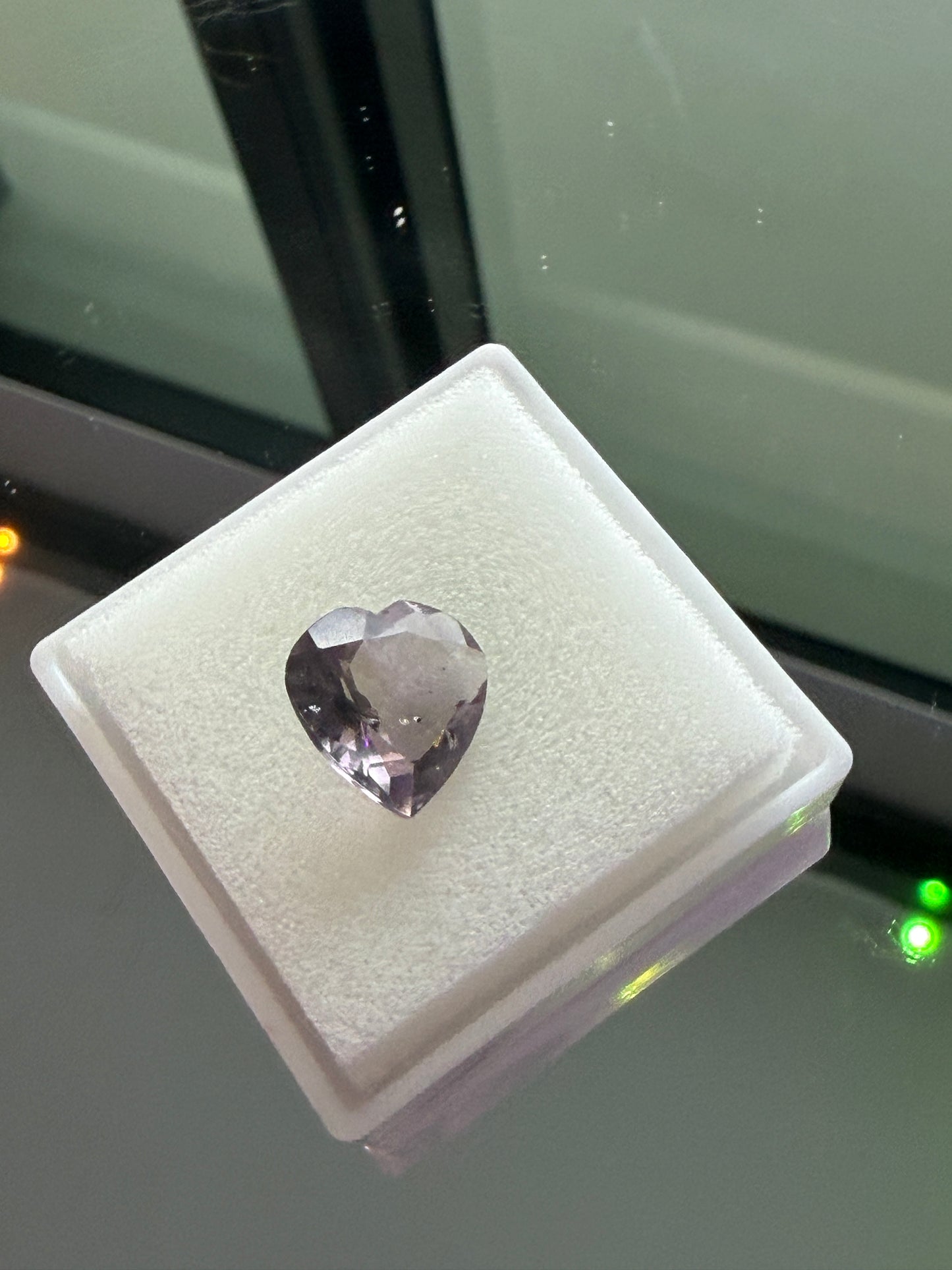 6.40ct Natural Amethyst – 14mm Heart Cut Faceted Purple Gemstone for Jewelry or Collection