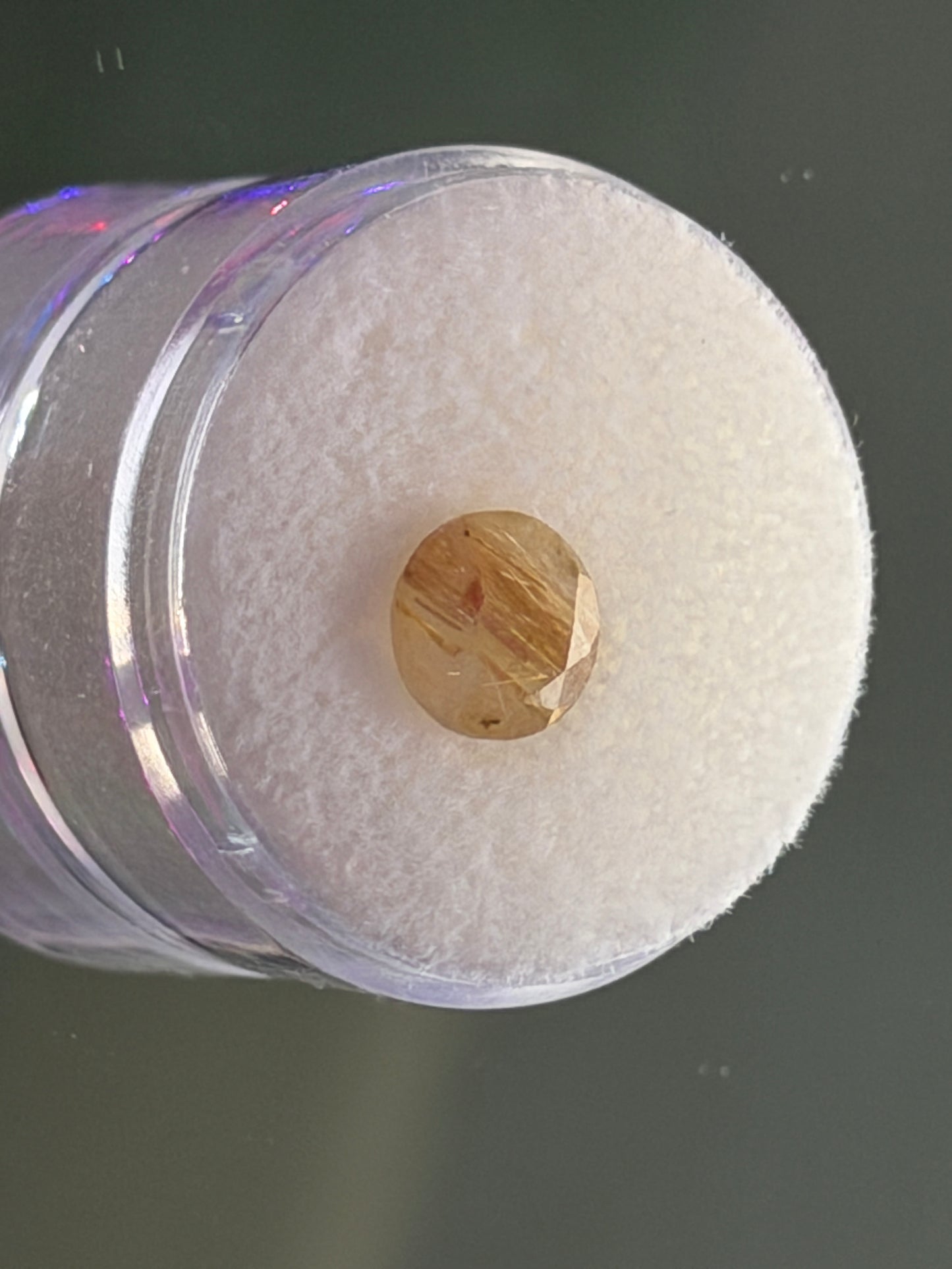 1.55ct Natural Copper Rutilated Quartz – 10mm Round Faceted Gemstone with Golden Rutile Needles