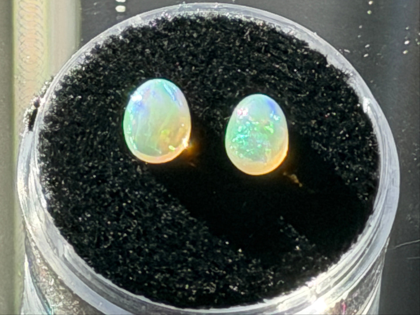 Beautiful Natural Ethiopian Opal Pair – Bright Play of Color – Matched Set