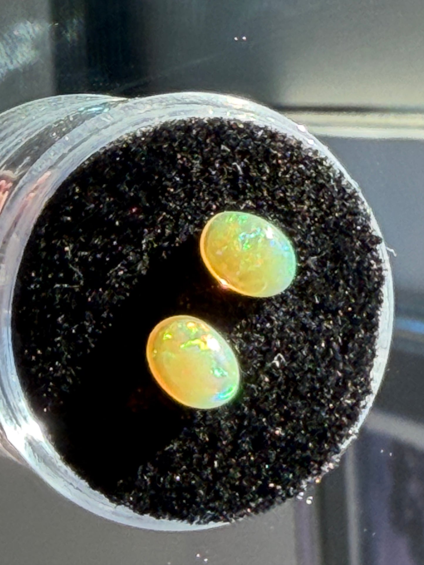 Natural Ethiopian Honey Opal Pair 1.30ct • Oval Cabochons 8x6mm • Bright Fire