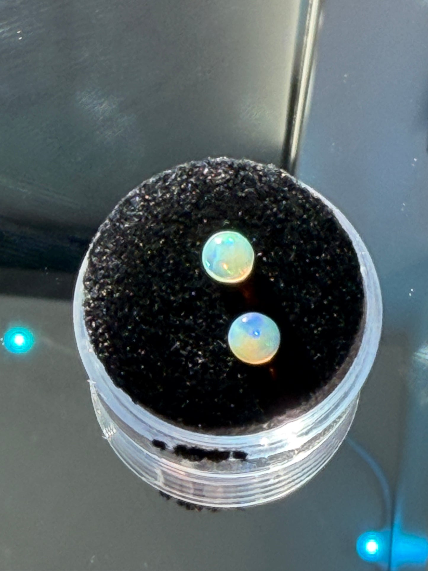 Natural Ethiopian Opal Pair 0.75ct Total • Round Cabochons 5mm • Bright Fire