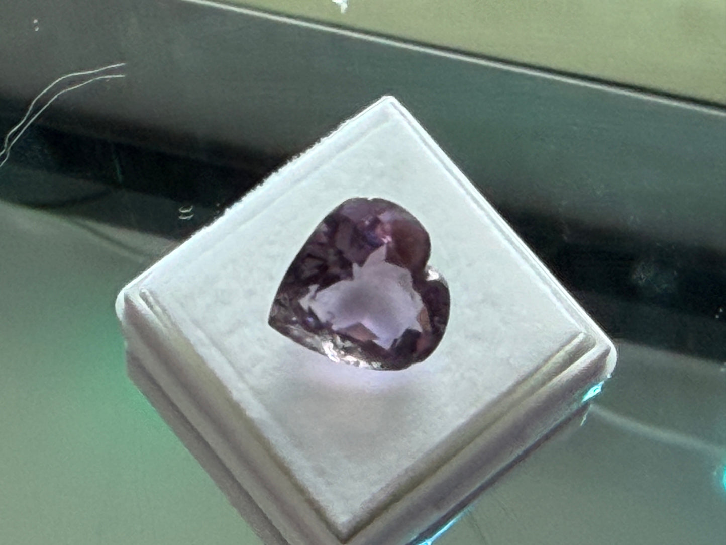Natural Amethyst 6.75ct Heart Faceted Gemstone • 13mm • Purple Quartz