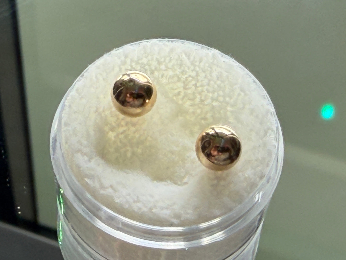 14K Yellow Gold Ball Stud Earrings • Polished Gold Sphere Studs • Classic