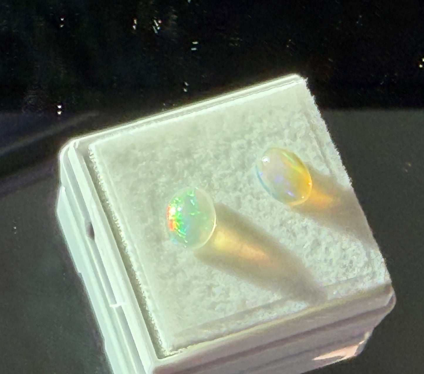 Natural Ethiopian Opal Pair 0.85ct Total • 7x5mm Ovals • Fire & Play of Color