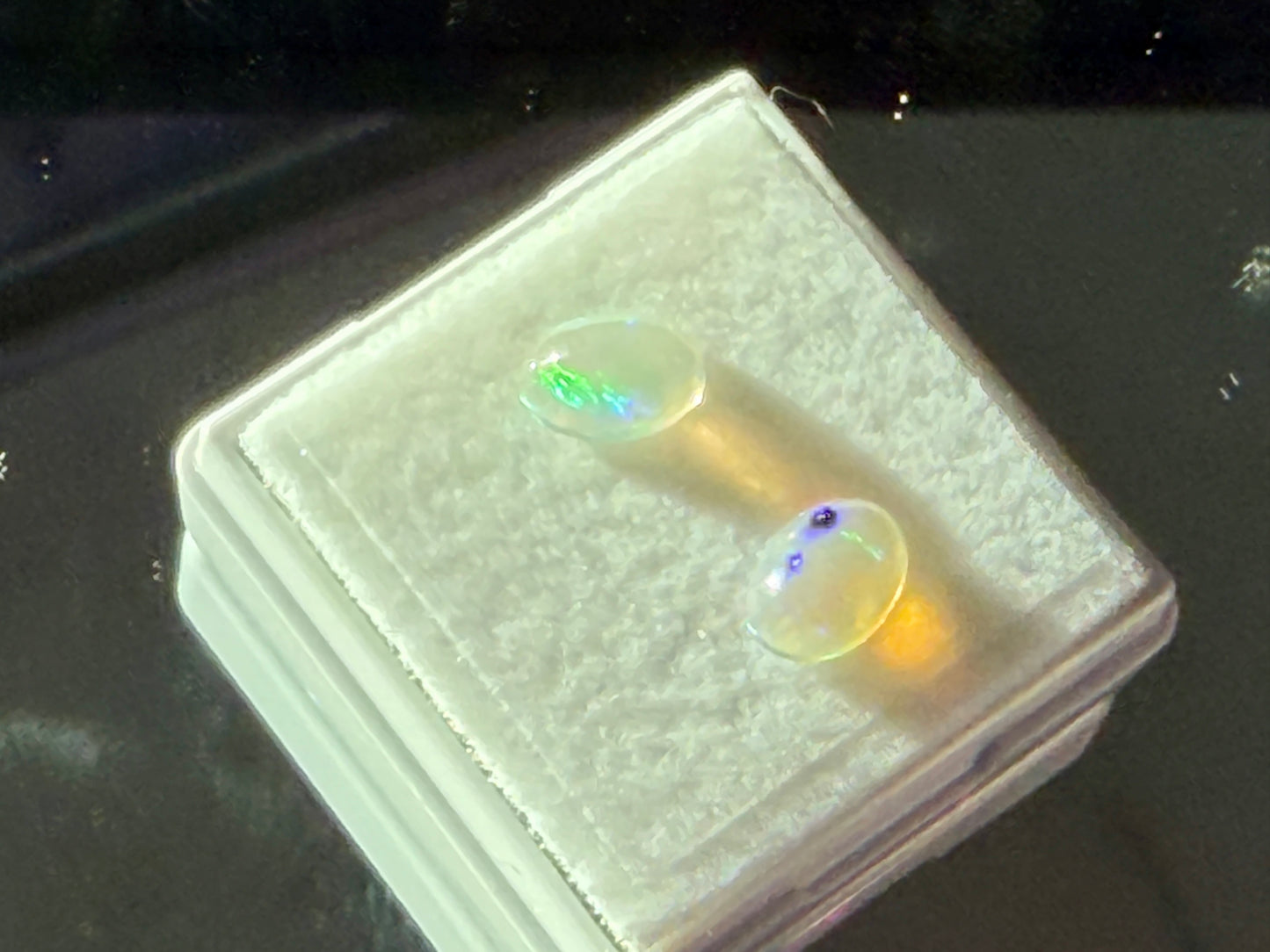 Natural Ethiopian Opal Pair 0.85ct Total • 7x5mm Ovals • Fire & Play of Color