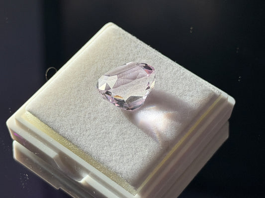 Natural Kunzite 15.6ct Cushion Cut • 14x13mm • Pink Spodumene Gemstone